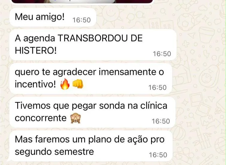 Aluno com agenda cheia de histeroscopias após a mentoria